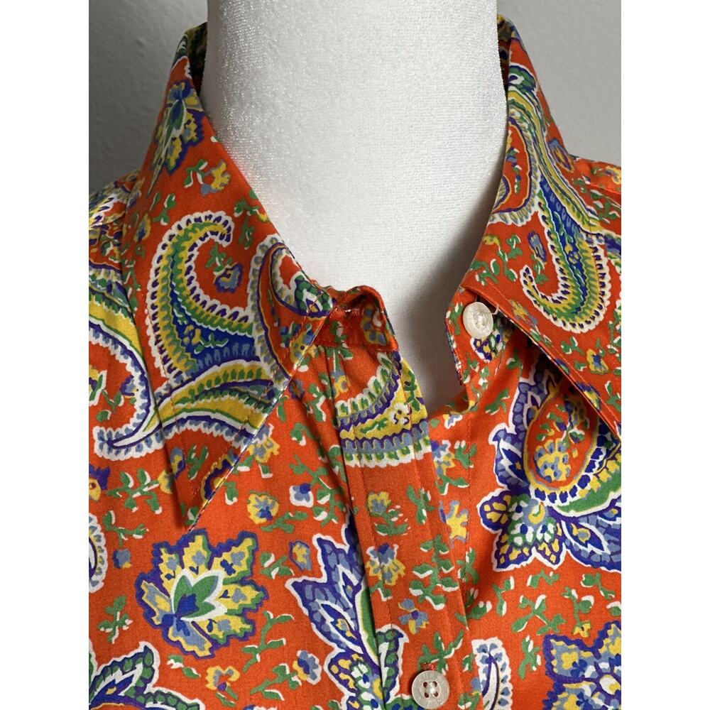 Lauren Ralph Lauren Women's Paisley Orange Paisley Long sleeve Blouse - Picture 2 of 16